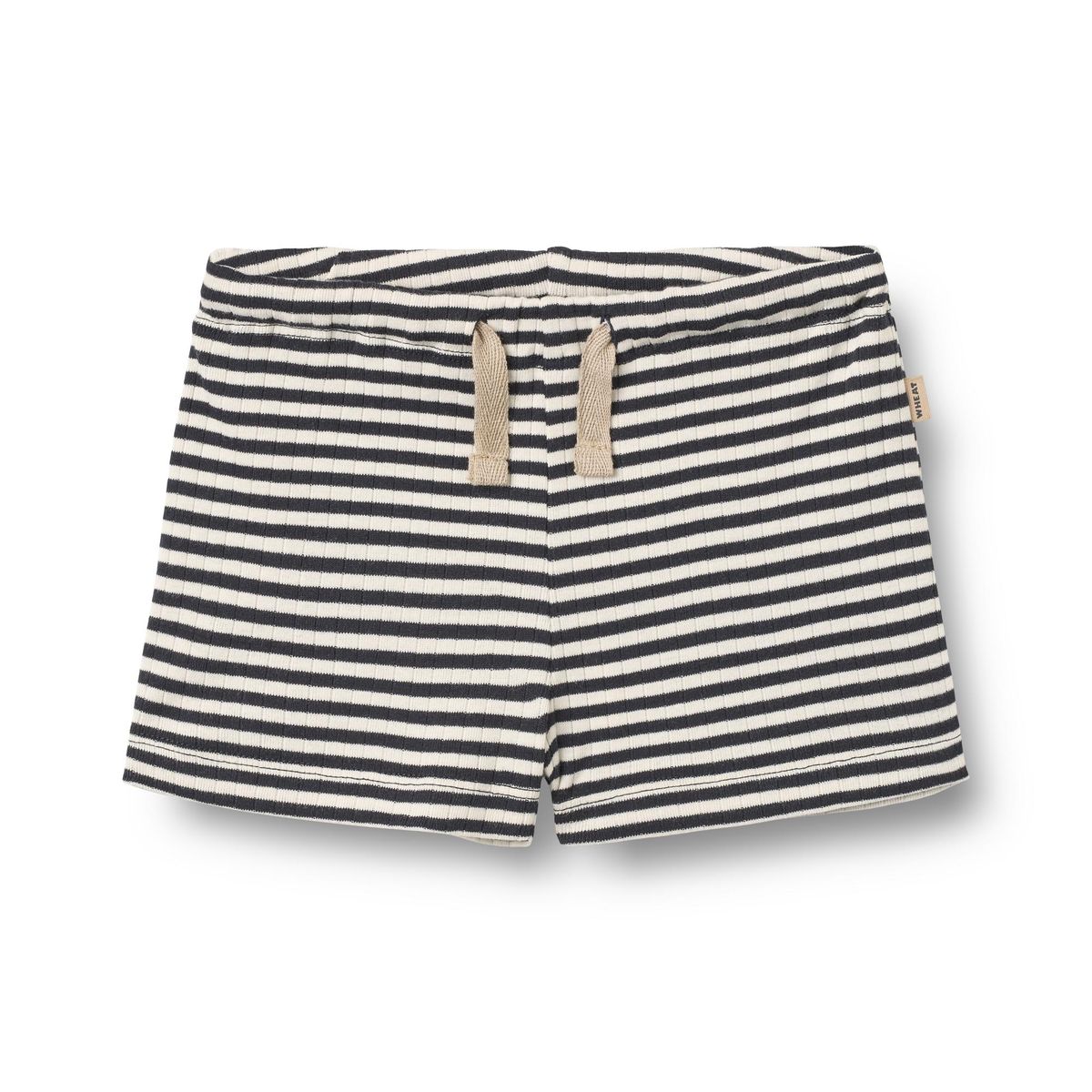 Navy Rib Stripped Knit Short