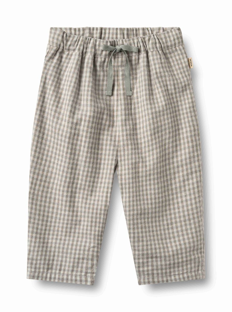 Grey Brown Check Infant Pant