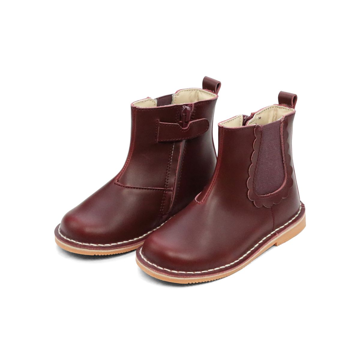 Burgundy Stitched Gusset Boot