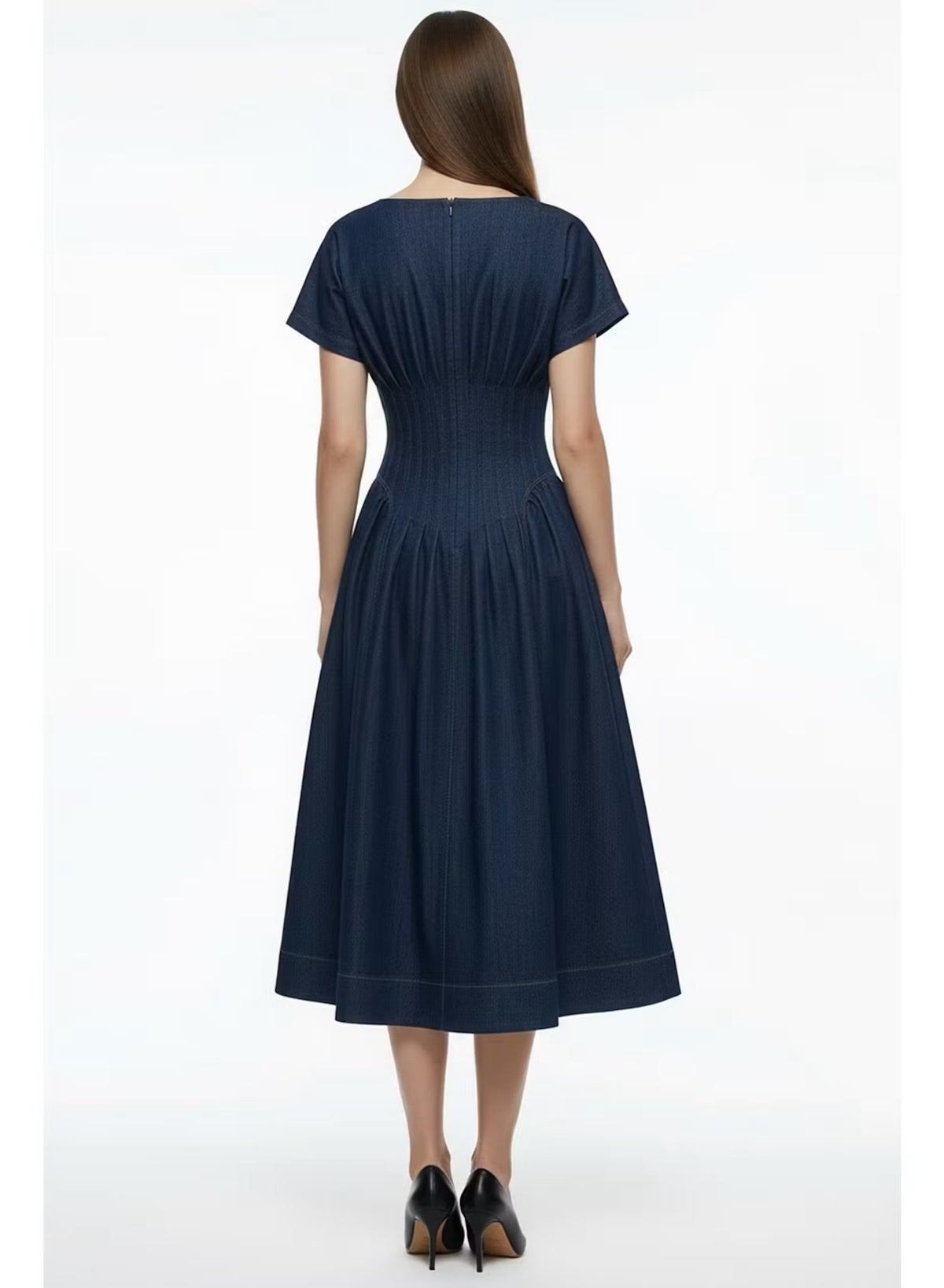 Exquise Elvaina Denim Stitched Waist Dress