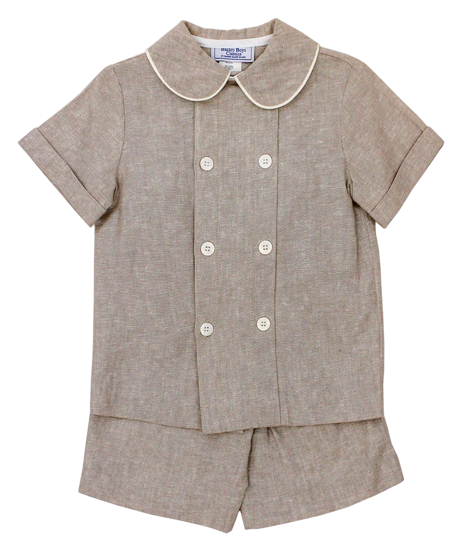 Bailey Boys Flax Linen Shortset