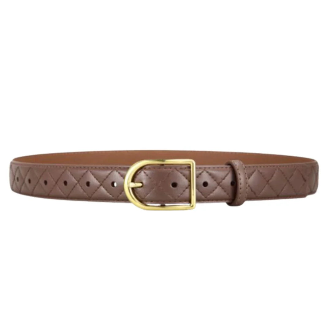 Tilly quilted belt Gold buckle