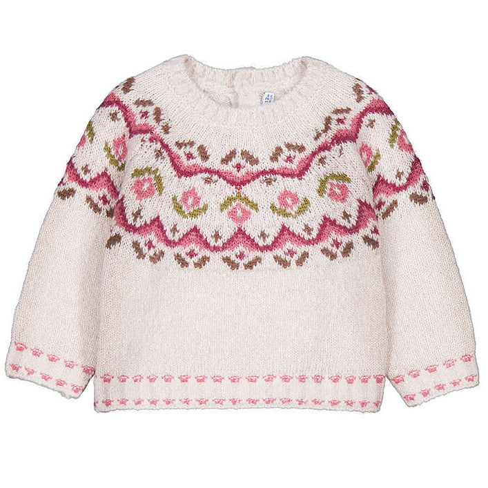 Ivory Berry Fairysle Infant Sweater