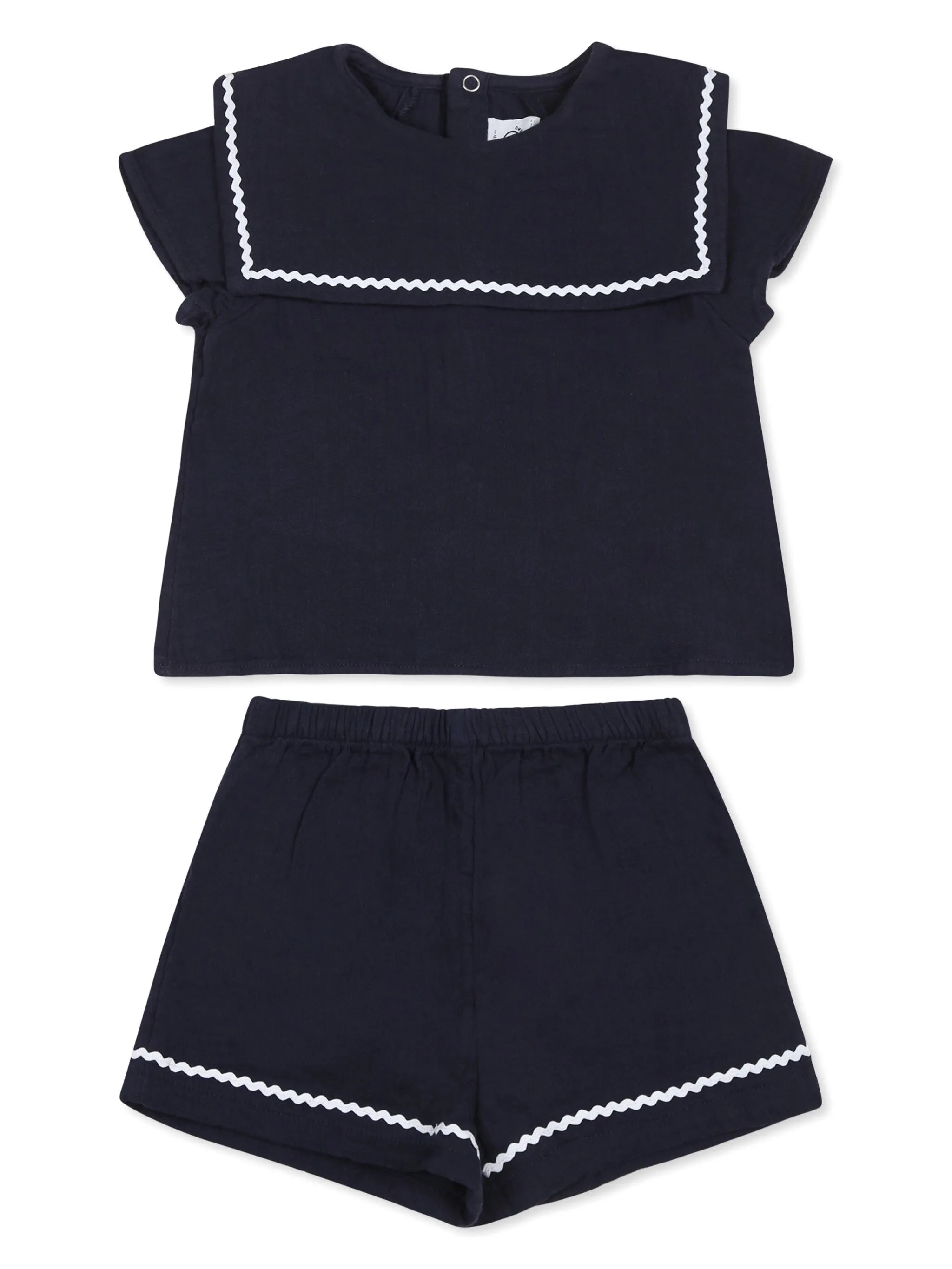 Petit Bateau 2pc. Navy Gauze Set