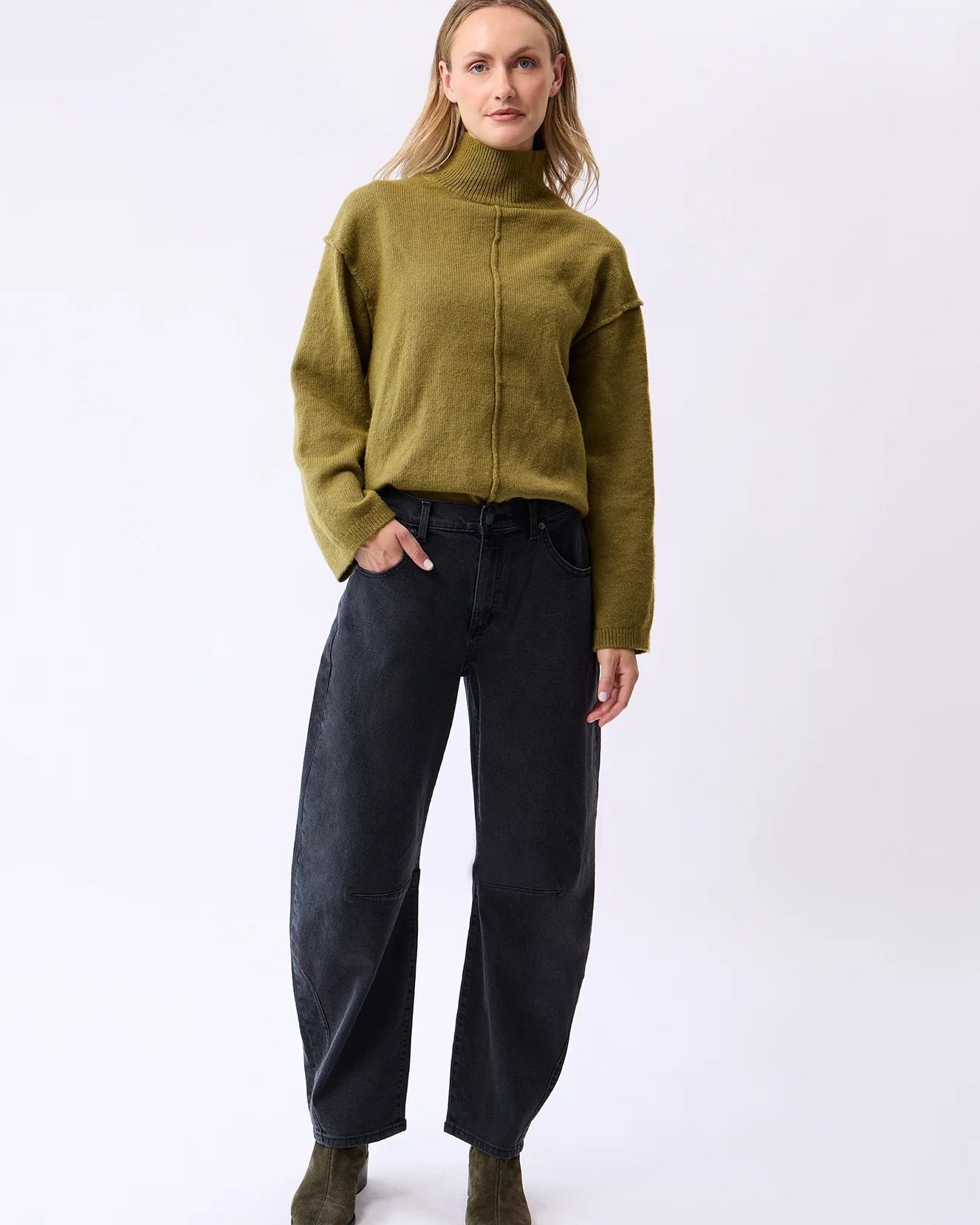 Malia Charcoal Barrel Jeans