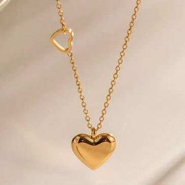 Gold Double Small Heart Pendant