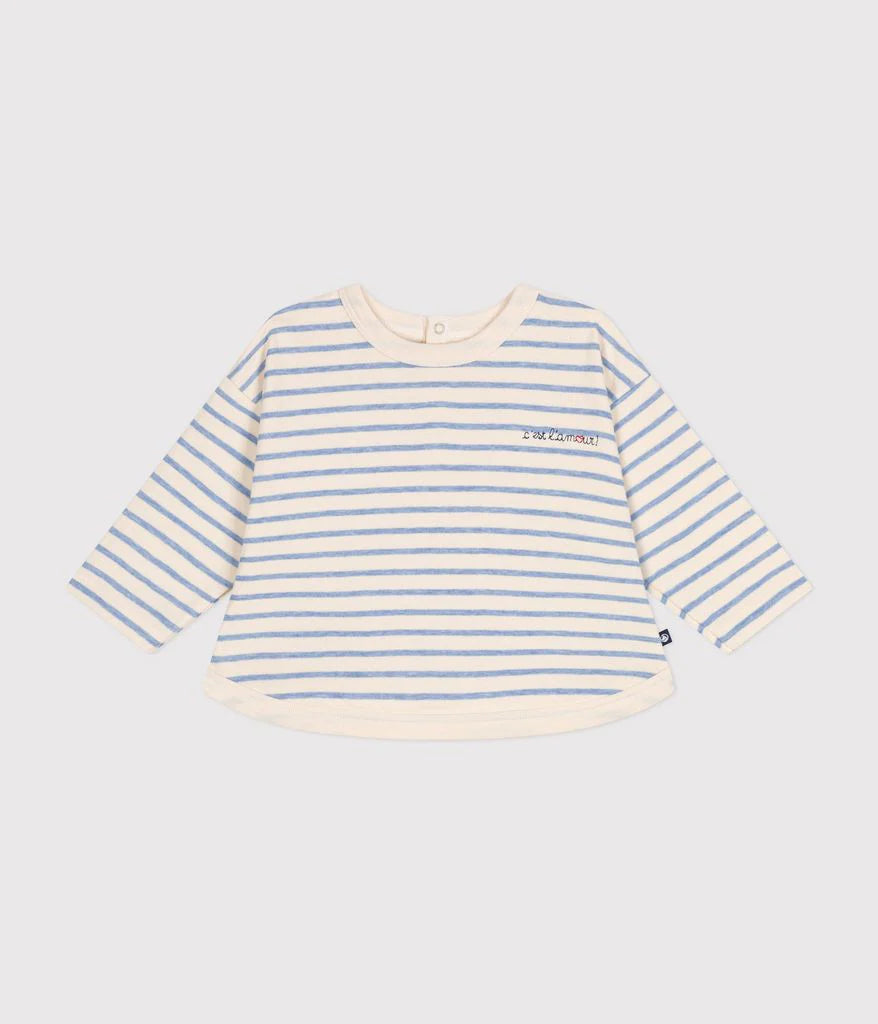 Infant Blue Cream Striped Top