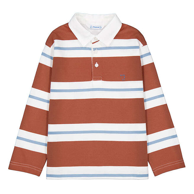 Rust Stripe Rugby Polo