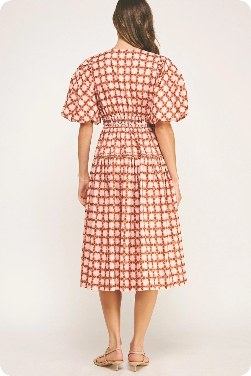 Penelope Pink Chain Link Print Dress