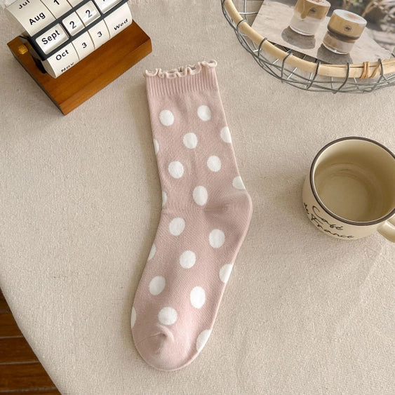 Polkadot Mid Calf Sock