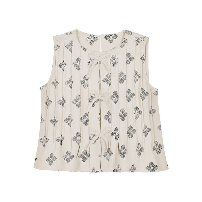 Bone & Black Print Tank and Pant Set