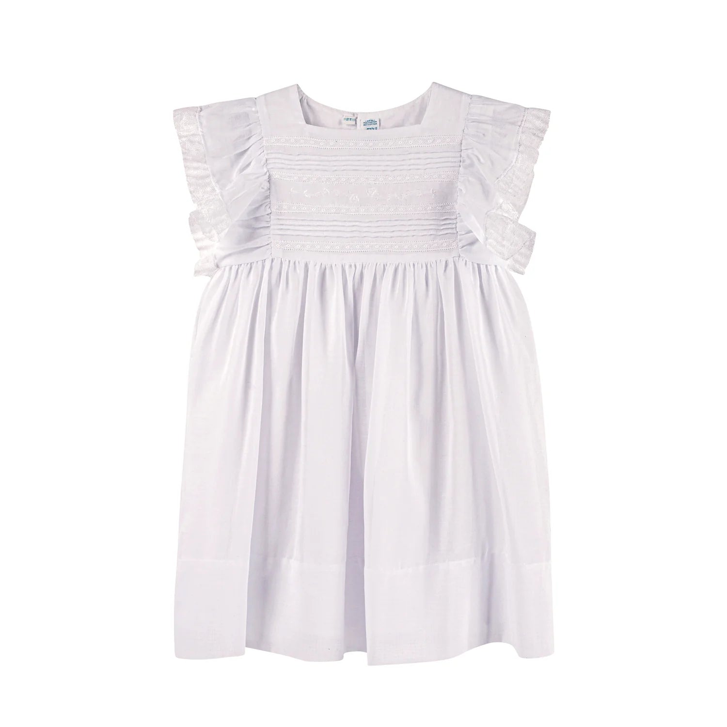 Girl's White Voile & Lace Princess Dress