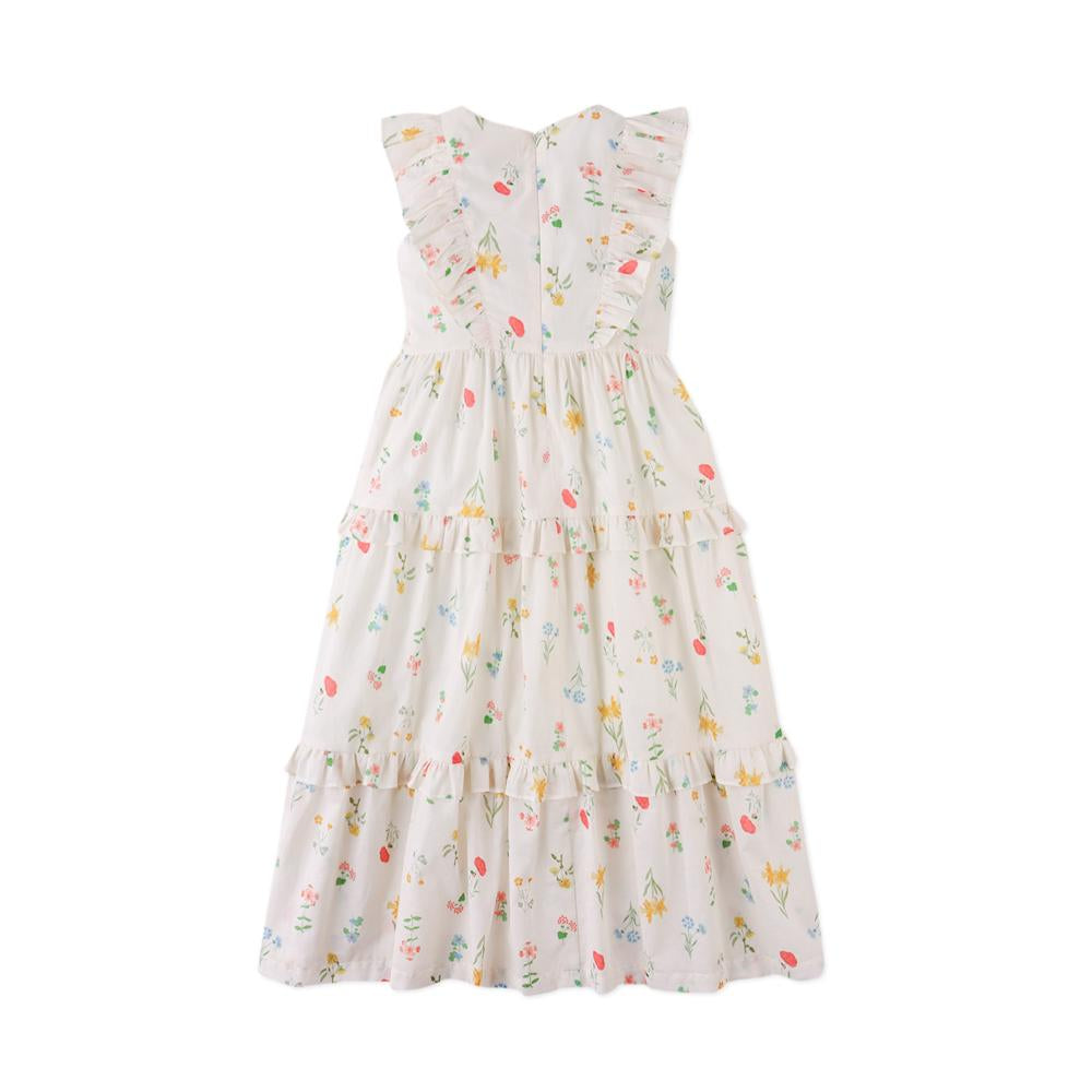 Cream Multi Botanical Pinafore Dress