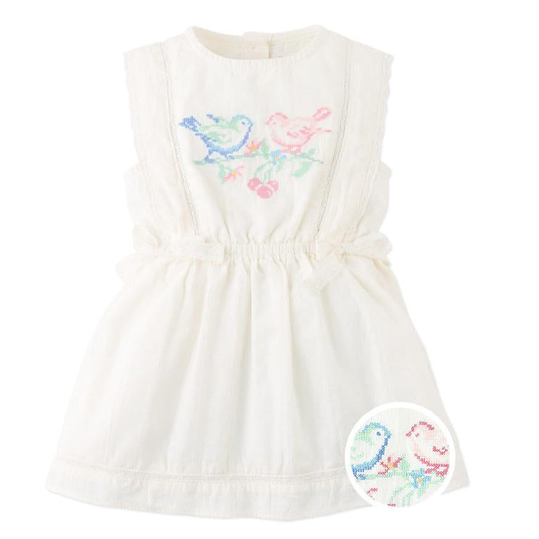 White Bird Crosstitch Infant Dress