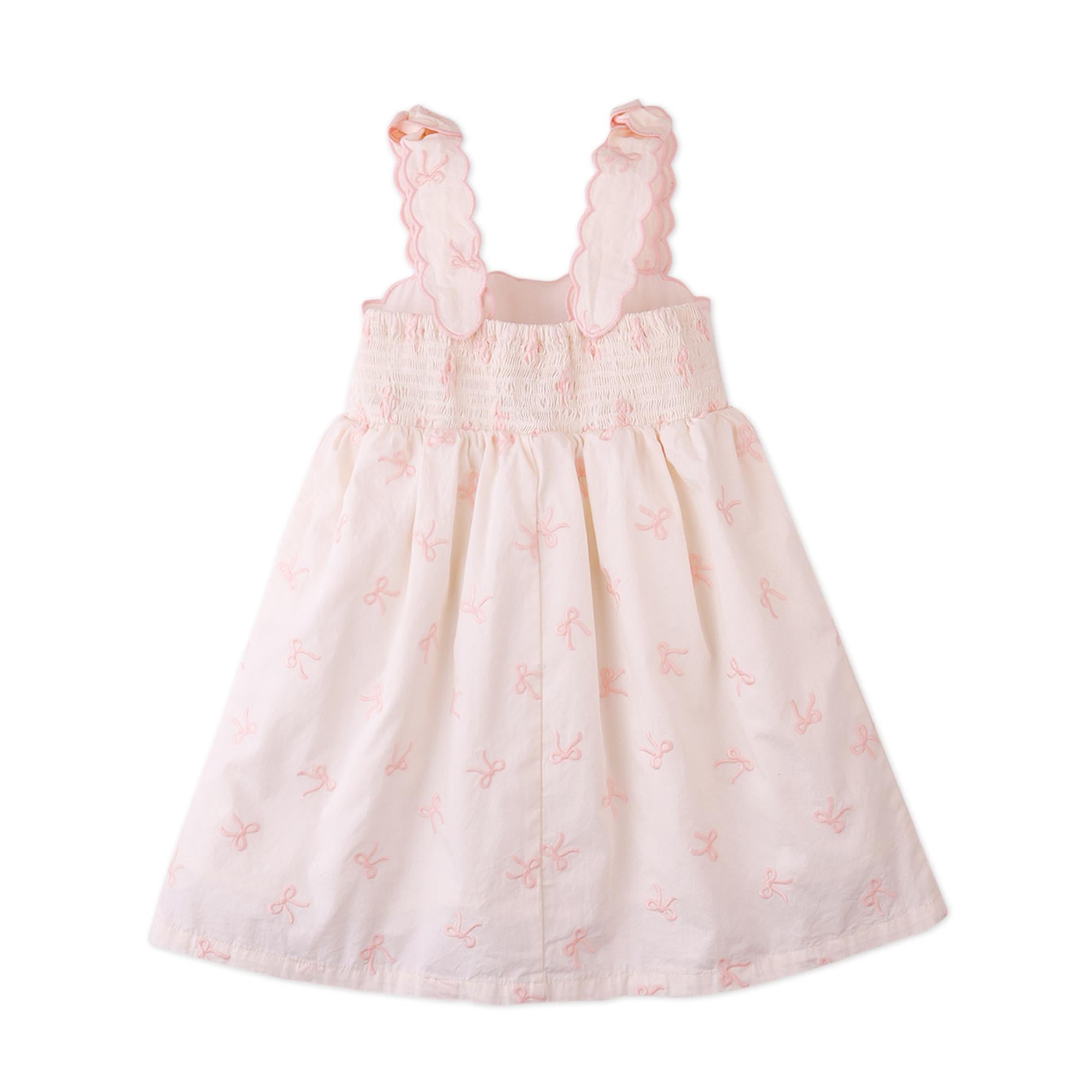Pink Embroidered Bow Sundress