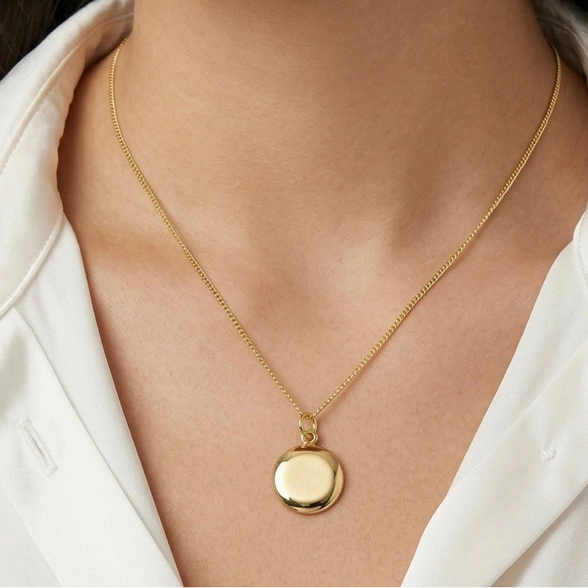Round Locket Pendant Gold Filled