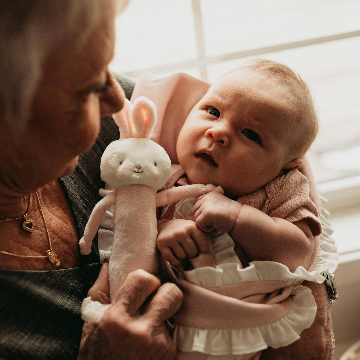 Pink Bunny Friendly Chime Rattle