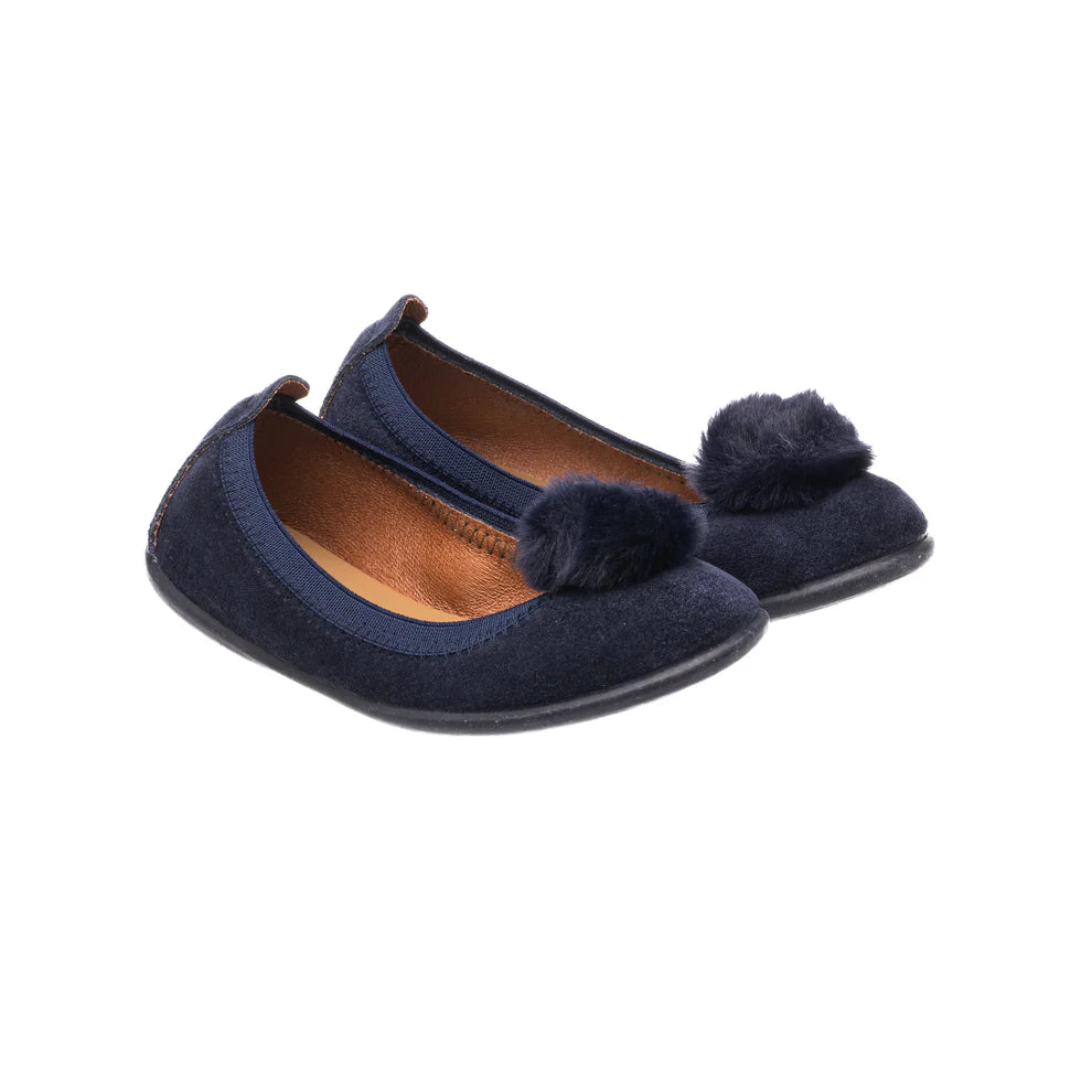 Elephantito Navy Suede Pom Ballet