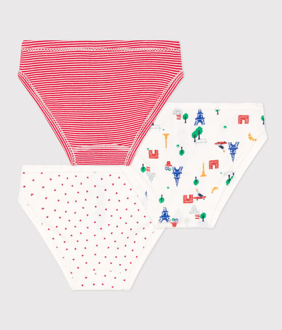 Petit Bateau 3pack panties red heart/stripe