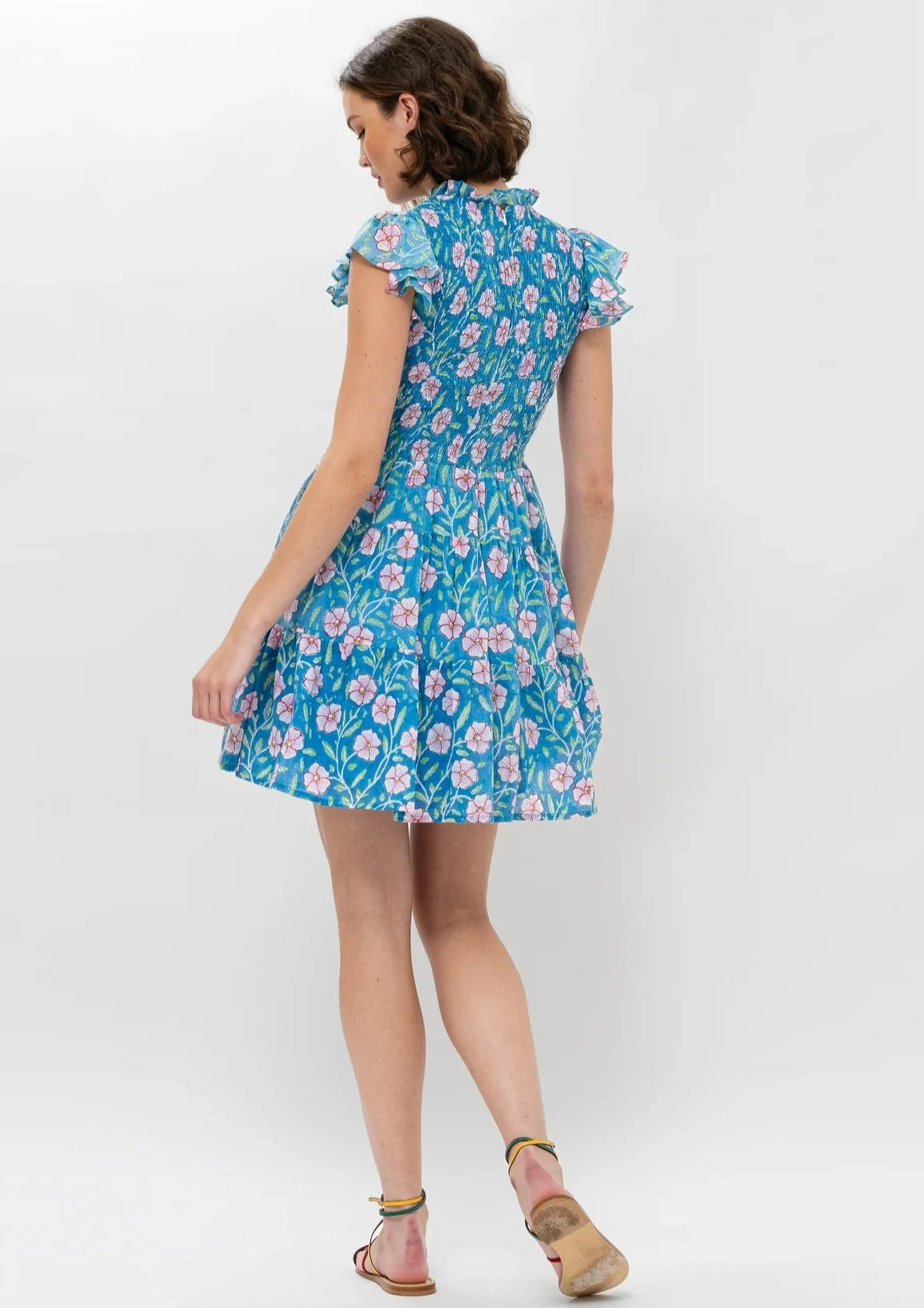 Oliphant Amalfi Aqua Print Mini Dress