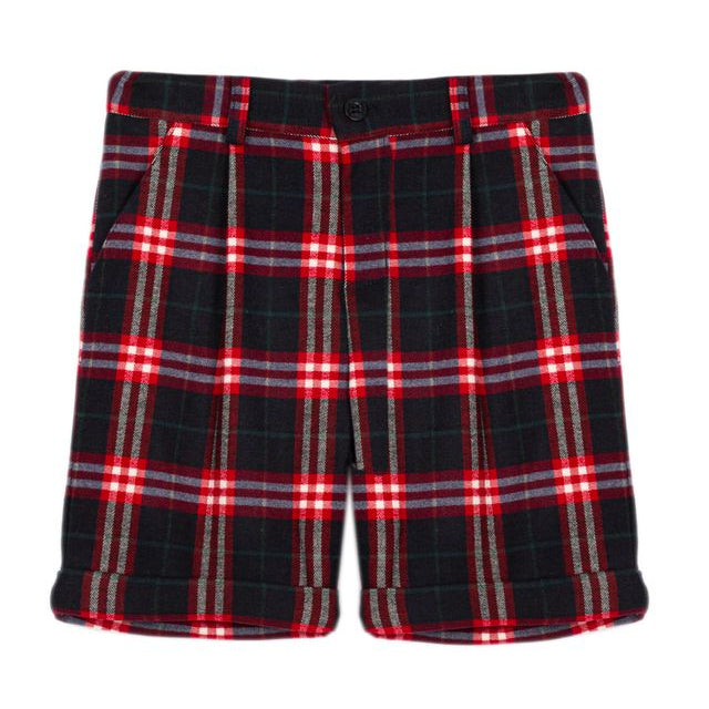 Navy Red Balmoral Plaid Short