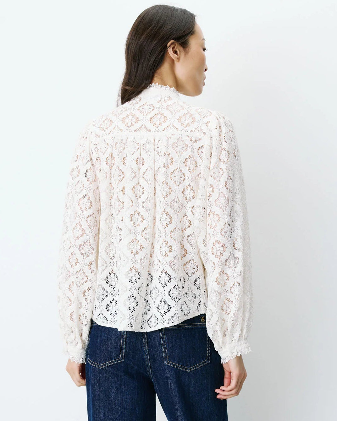 Anita Ivory Lace Cotton Blouse