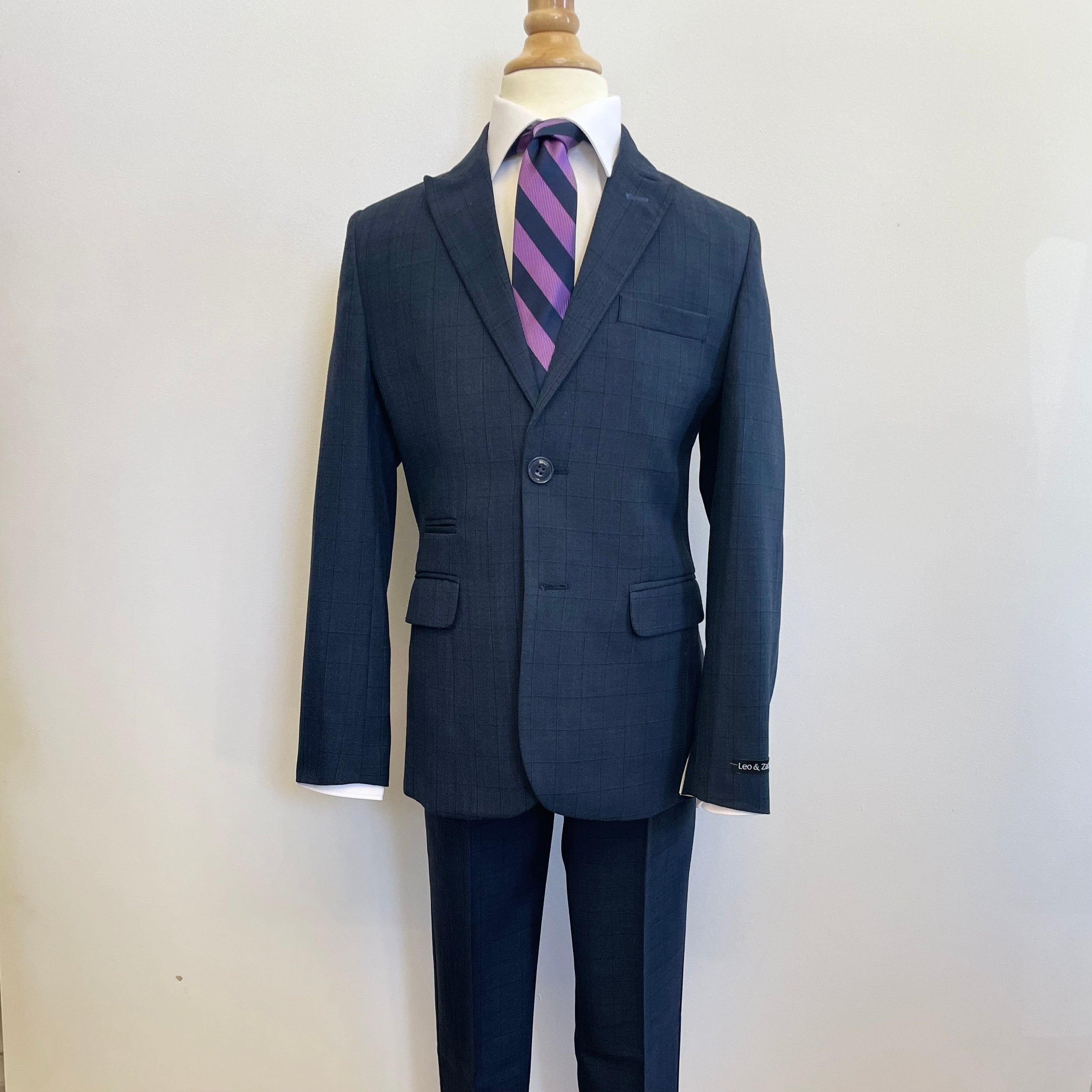 Slate Blue Windowpane Suit