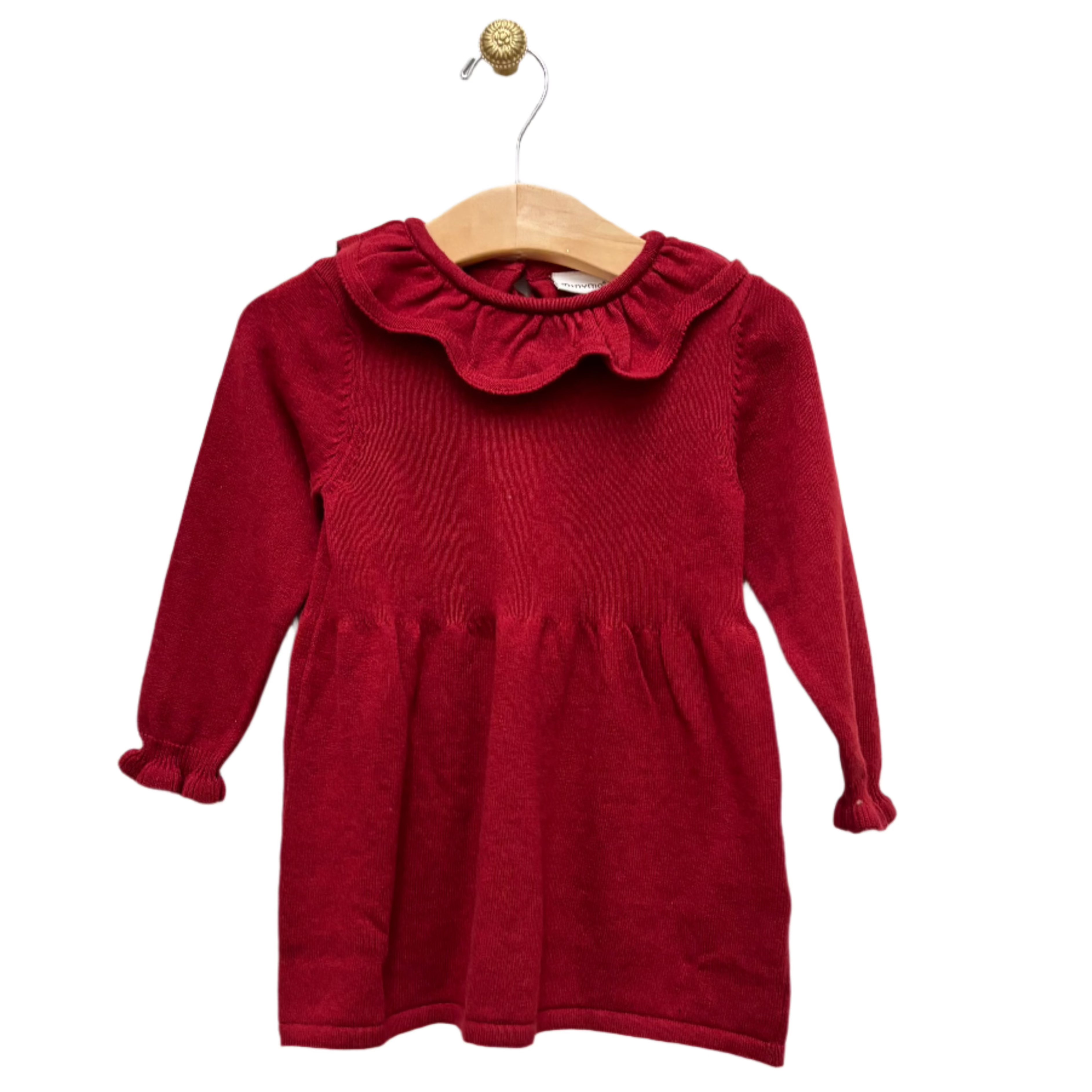 Deep Red Infant Sweater Dress