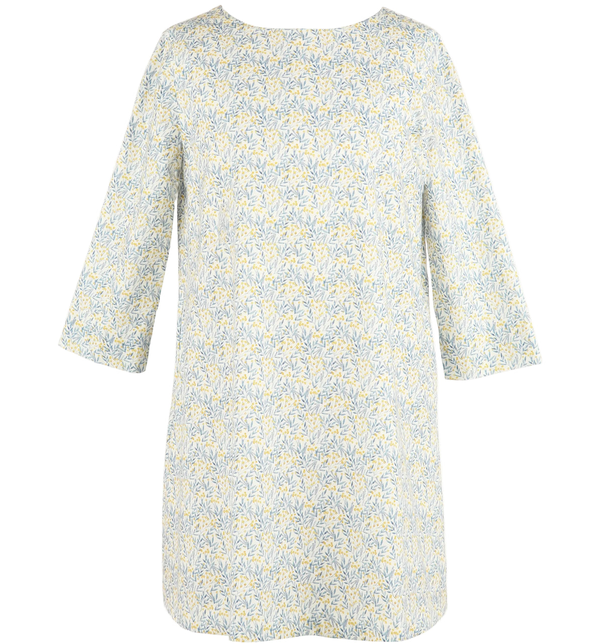 Blue Gold Print Bow Back Dress