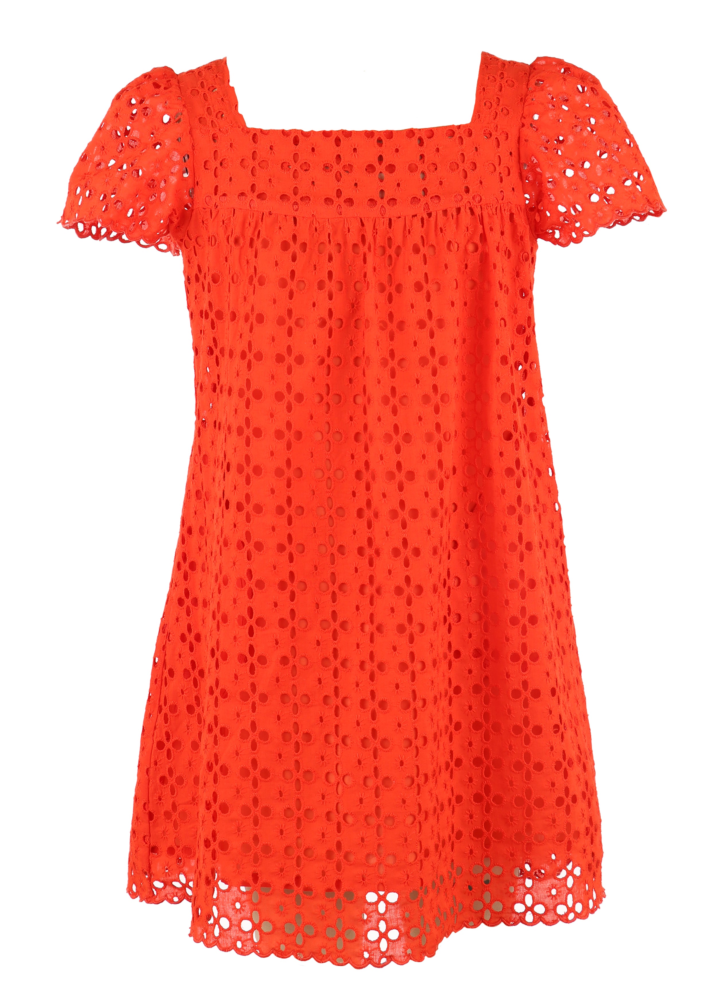 Orange Eyelet Float Dress