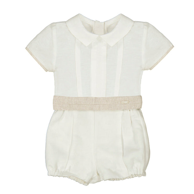 White Linen Shirt and Bloomer Set