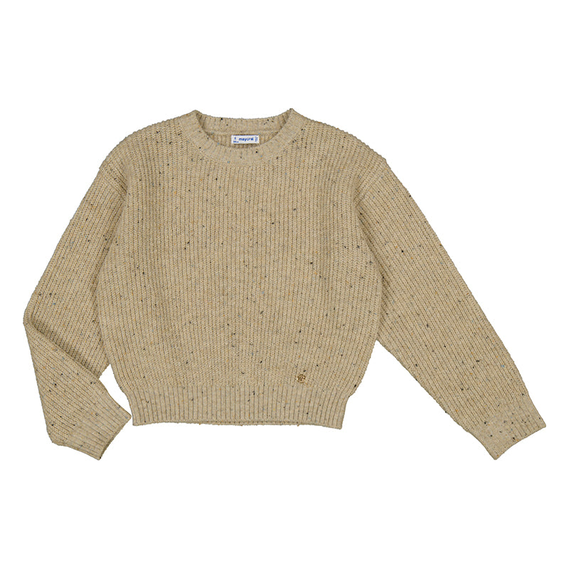 Camel Speckled Crew Sweater