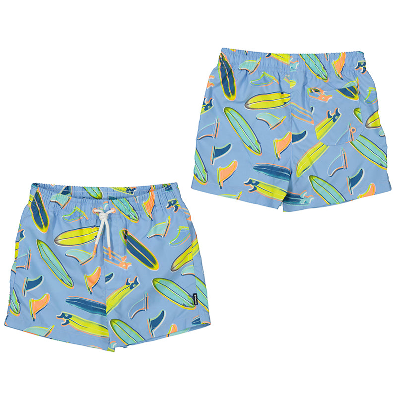 Lightblue Surfboard Swim Trunks