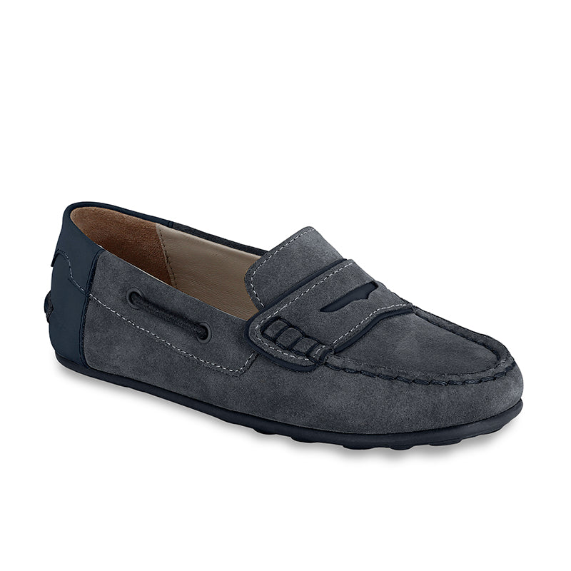 Navy Suede Loafer Moccasins