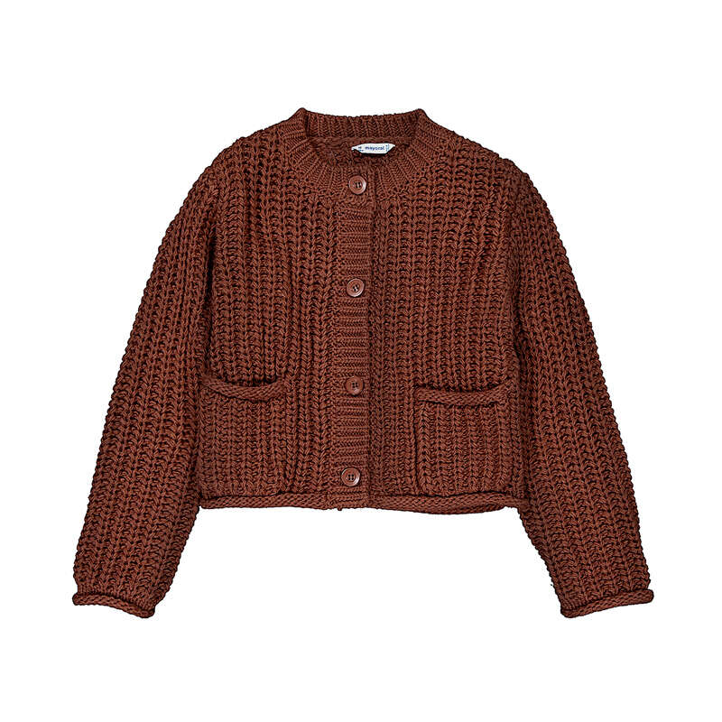 Brick English Knit Chunky Cardigan