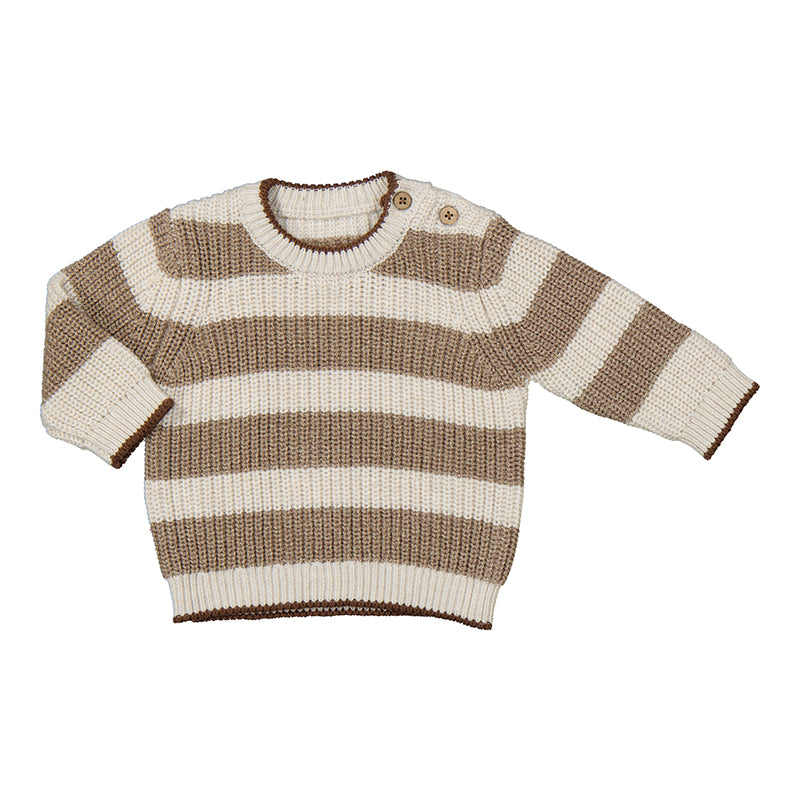 Cream and Beige Stripe Infant Sweater