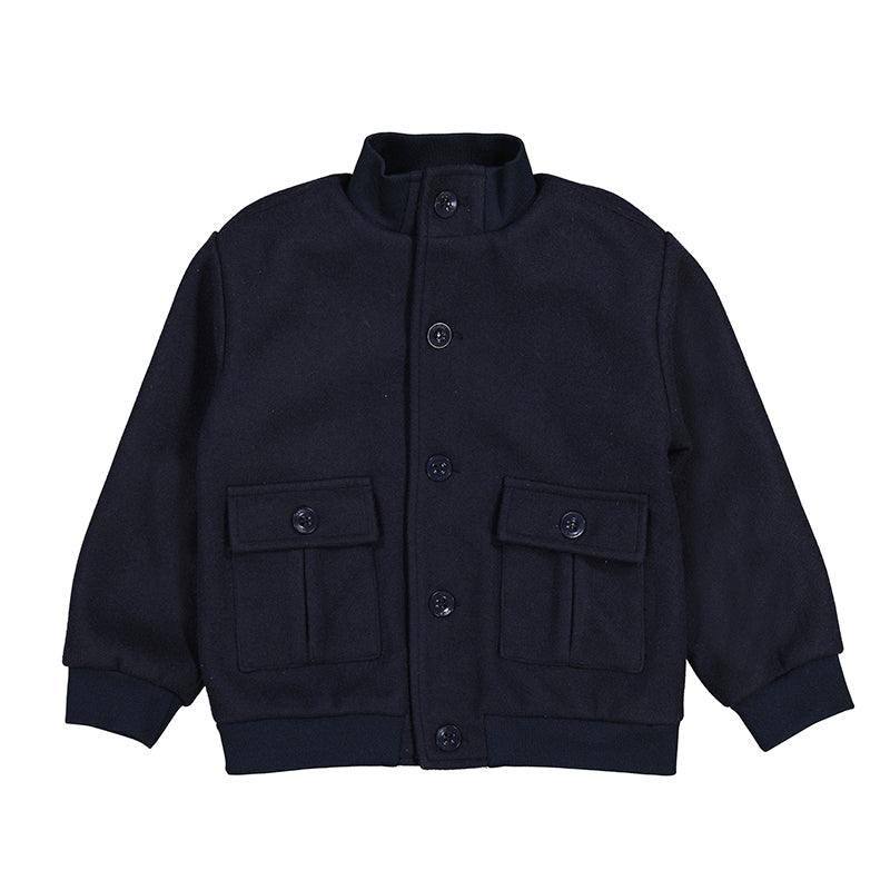 Navy Flannel Bomber Jacket