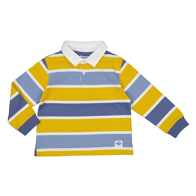 Light Blue Yellow Stripe Rugby Infant Polo