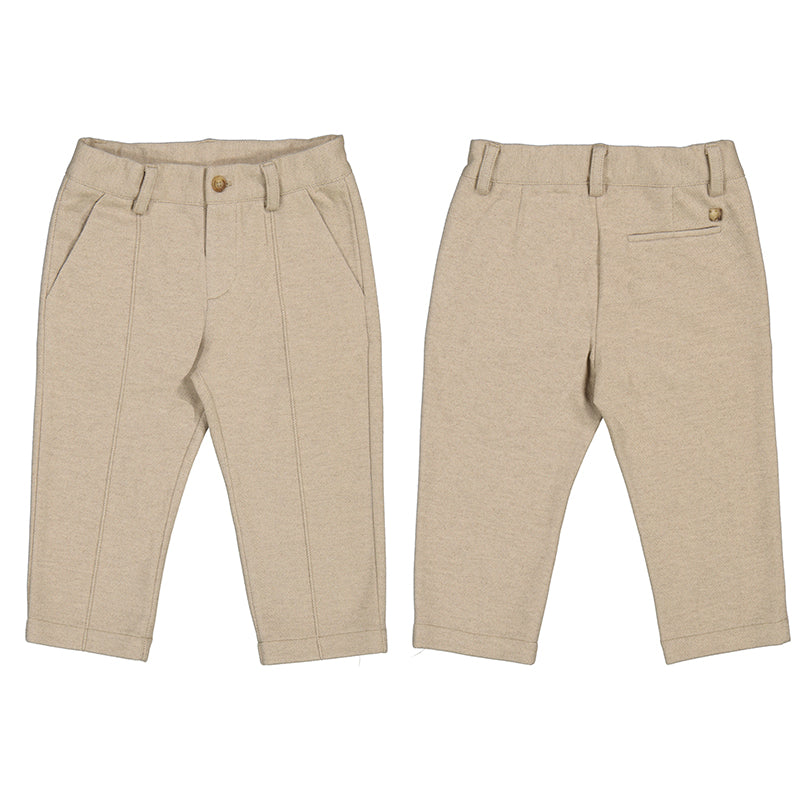 Solid Tan Knit Infant Pant