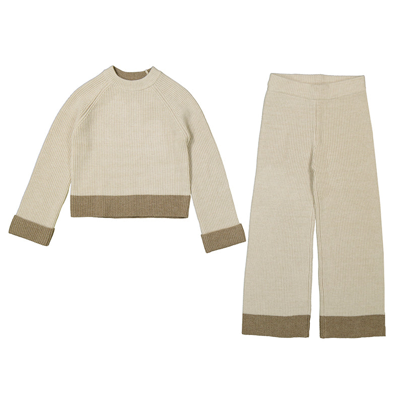 Taupe Ribbed Knit Pantset