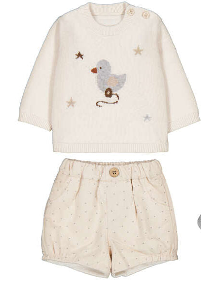 Ivory Duck Sweater & Short Infant Set