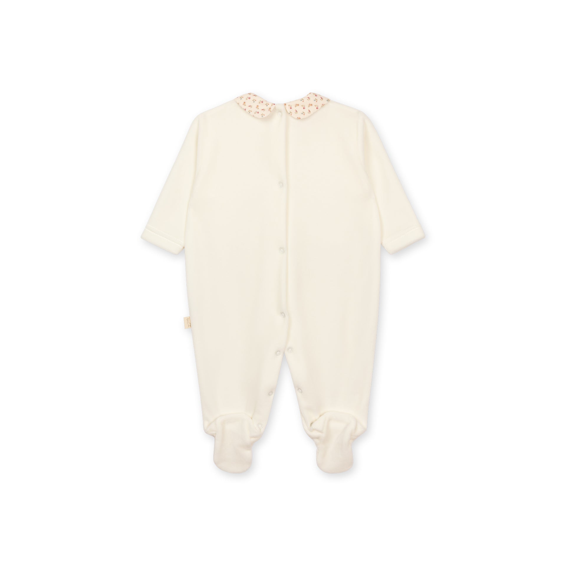 Ivory Heather Velour Footie