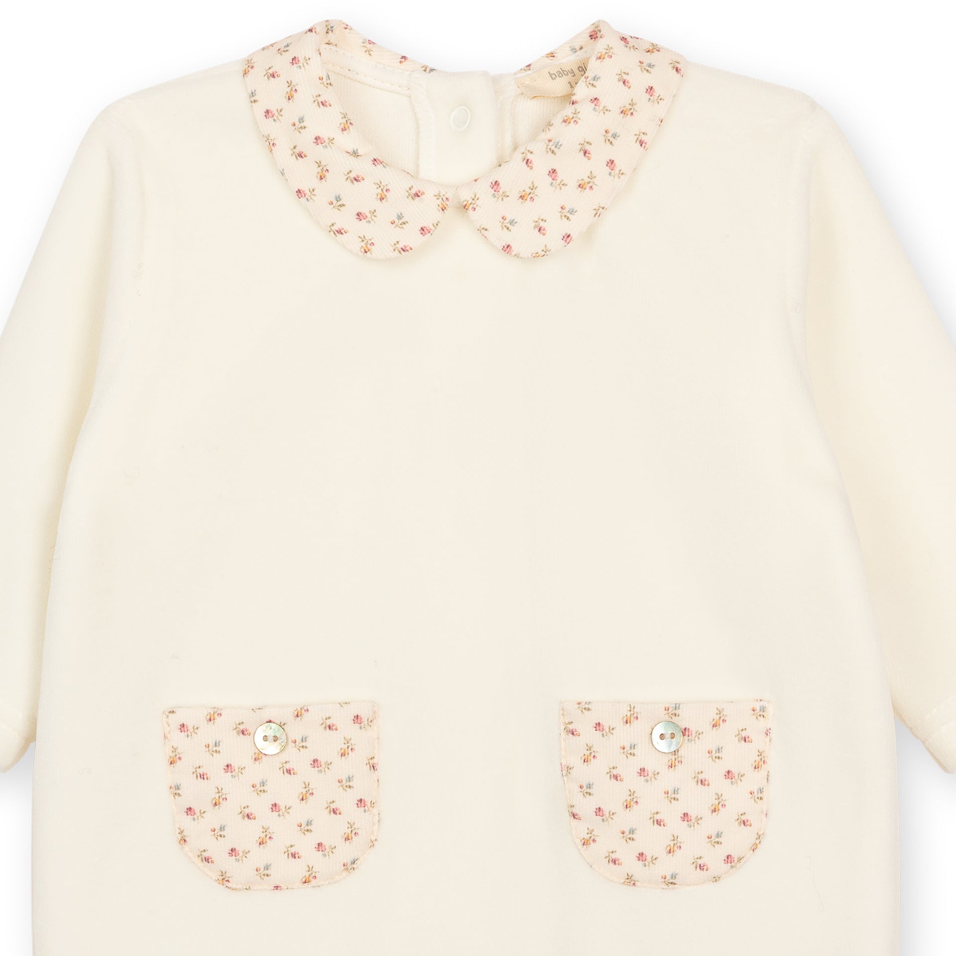 Ivory Heather Velour Footie