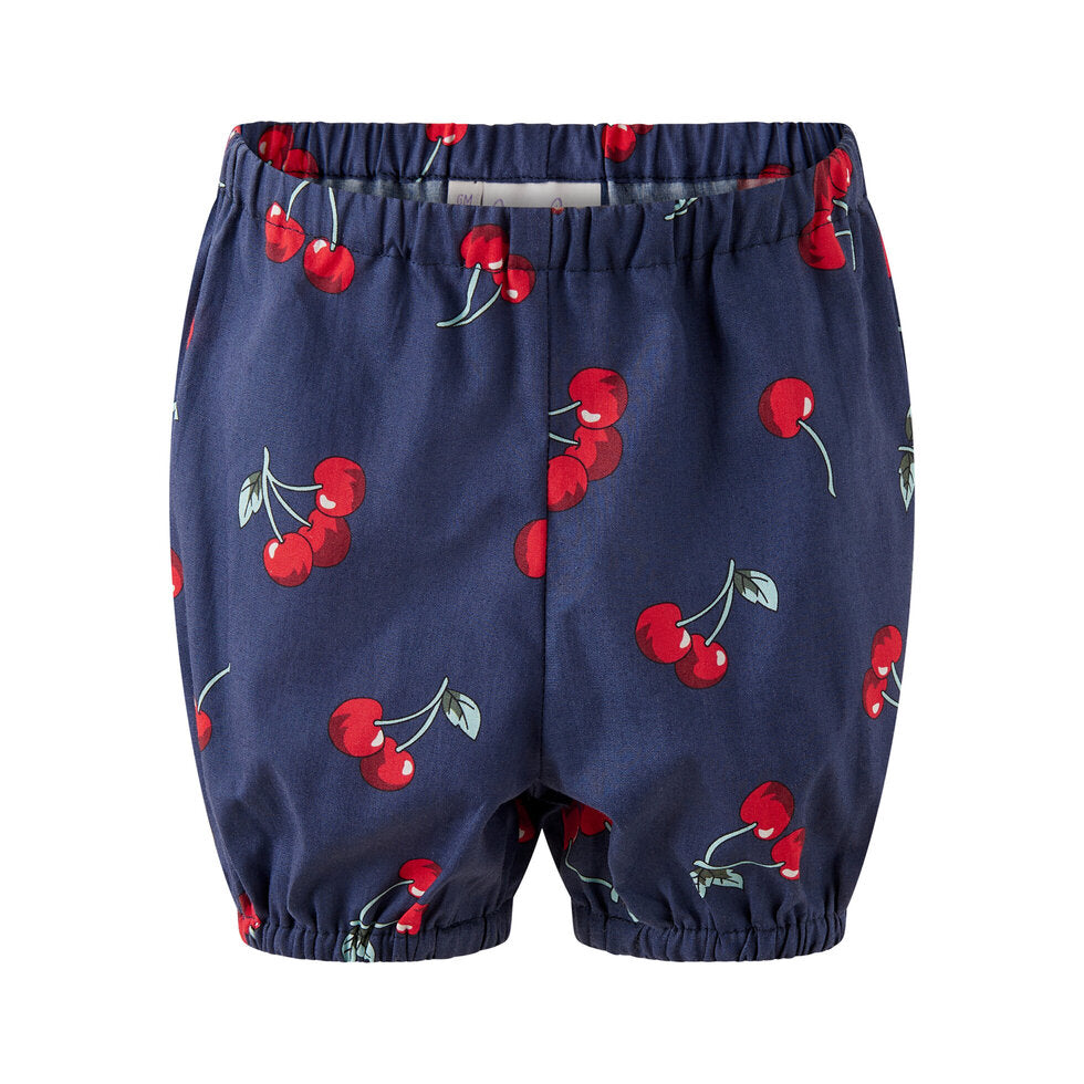 Navy Cherry Ricrac Dress & Bloomers