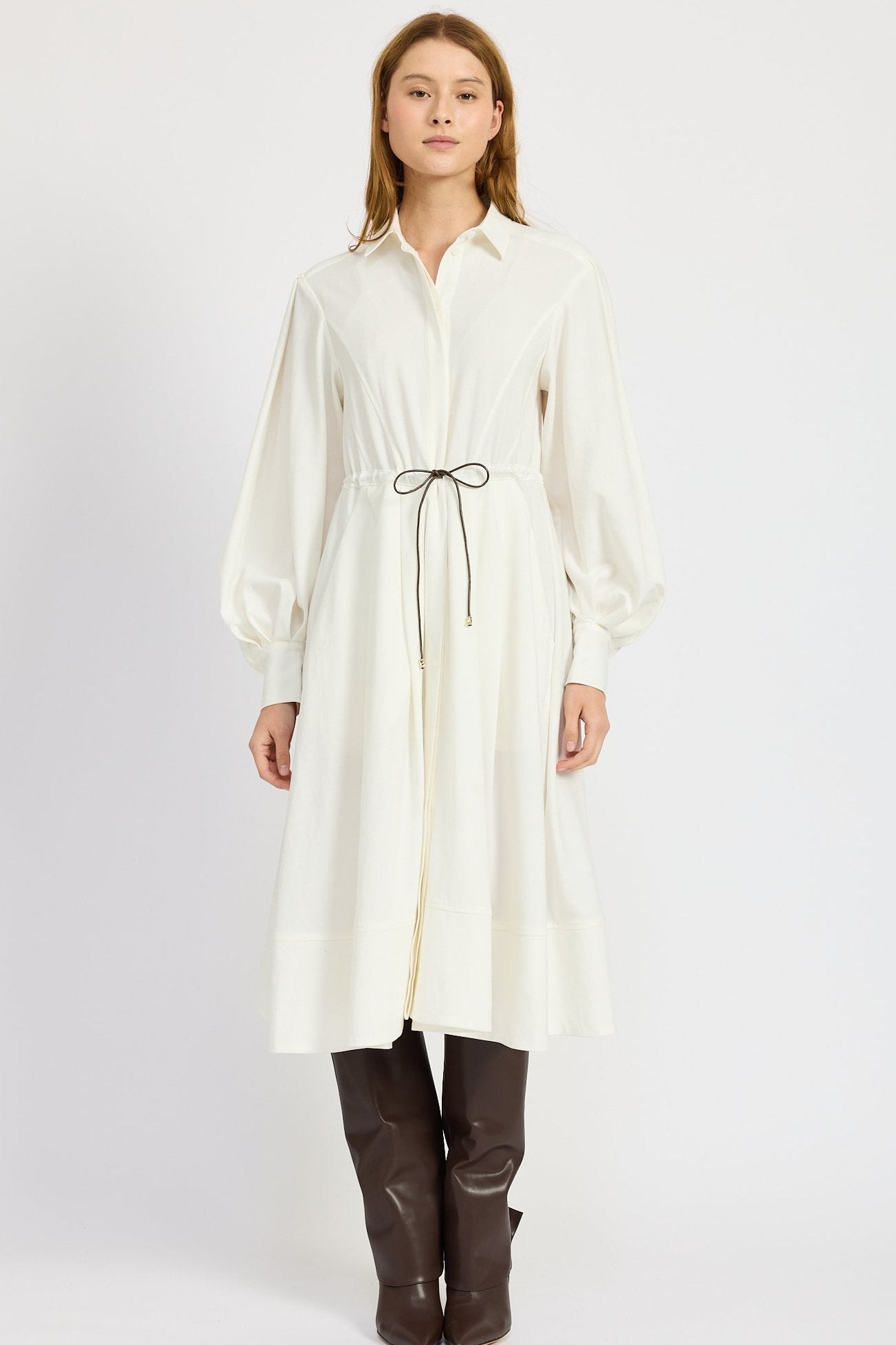 Wendy White Nylon Shirt Dress