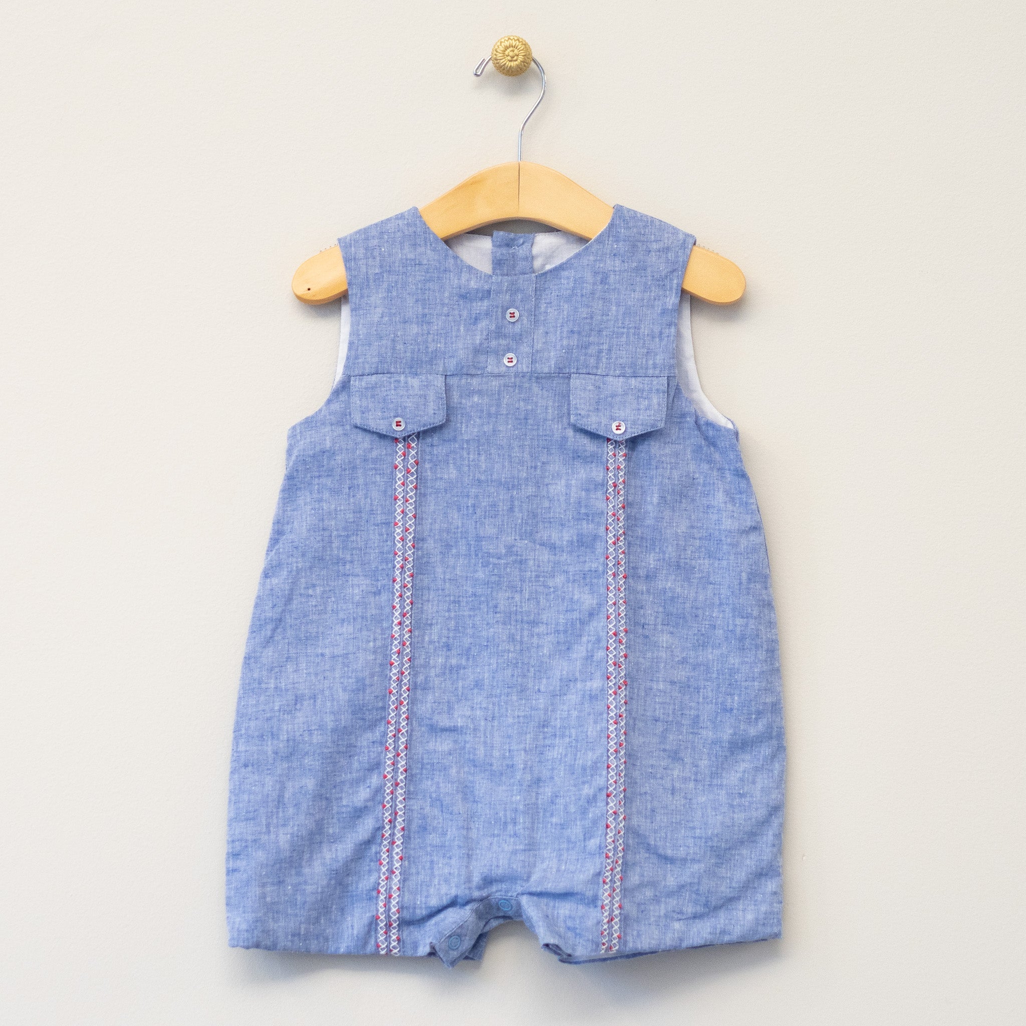 Infant Chambray Linen Stitched John John