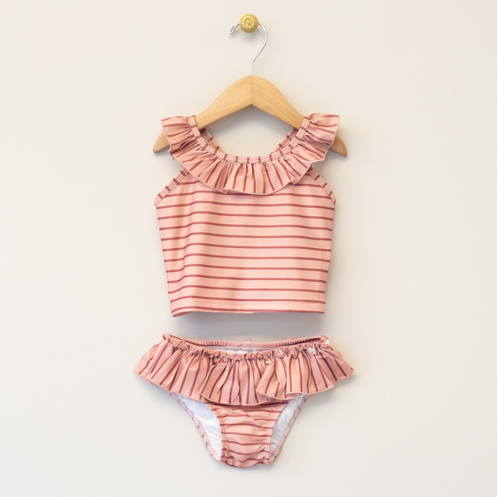 Strawberry Stripe Ruffle Tankini