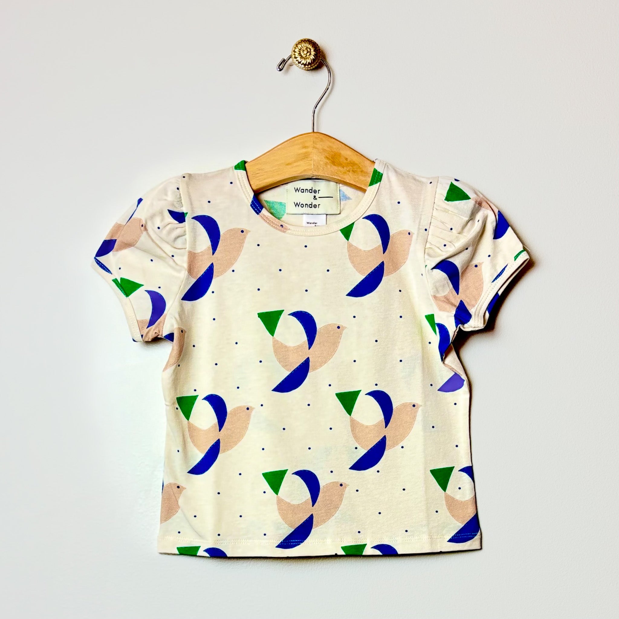 White Geo Bird Tee