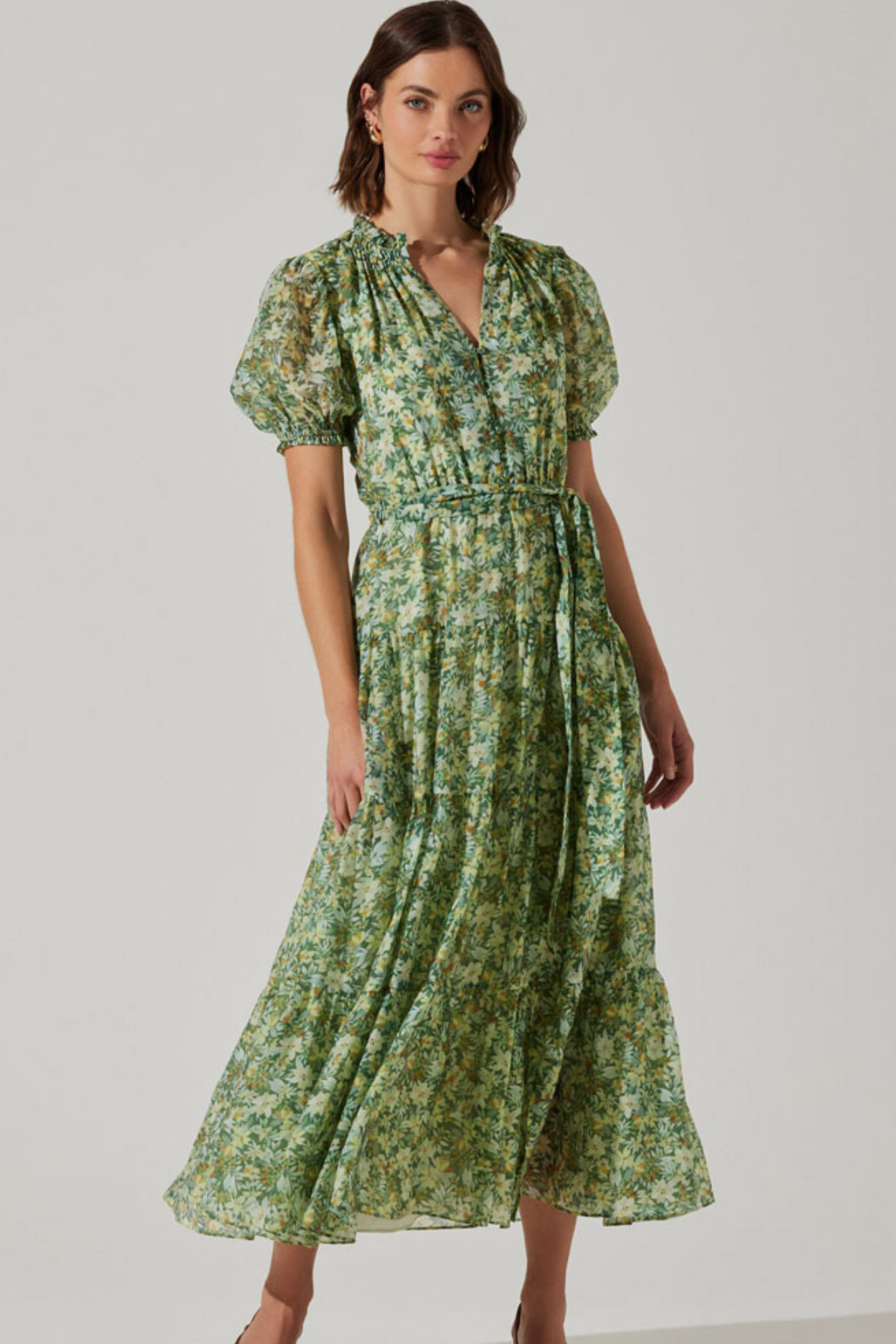 Marilou Green Yellow Floral Dress