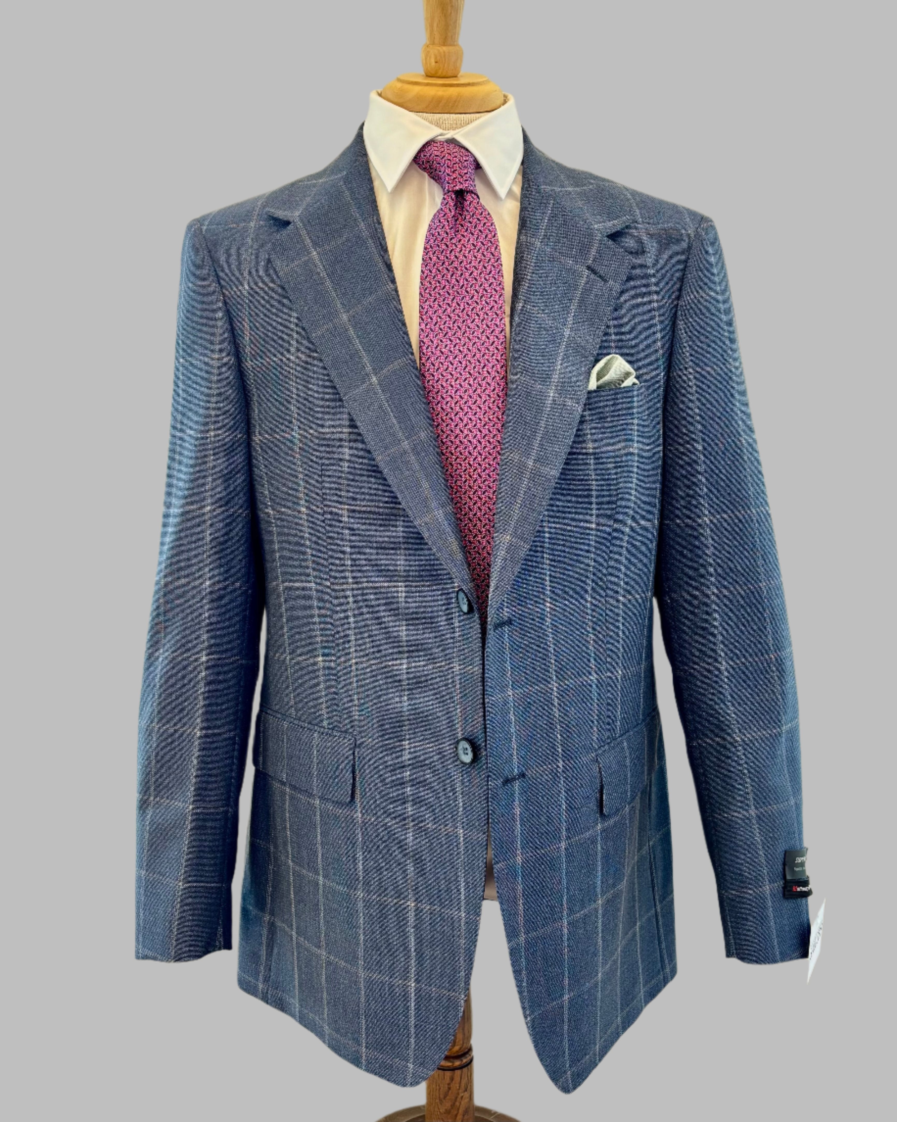 Mattarazi Venezia Slate Blue Windowpane